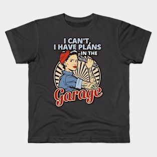 Retro Funny Plans Garage Auto Mechanic Car Joke Meme Humor Kids T-Shirt